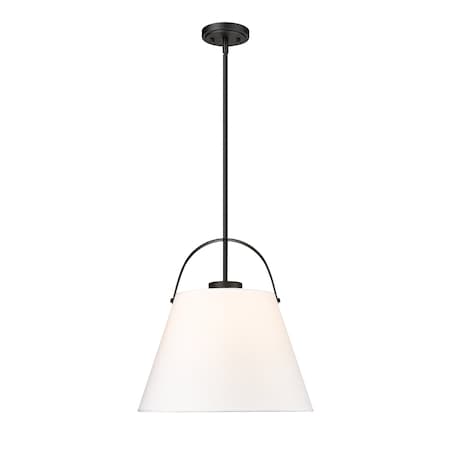 Z-Lite Z-Studio Pendant, 1-Light, 18 In.W x 18 In.H, Matte Black/Ivory 743P18-MB